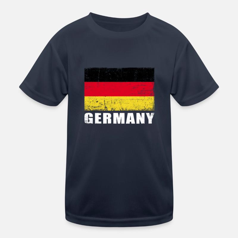 Germany Flag Grunge Germany Flag Kids Functional T-Shirt