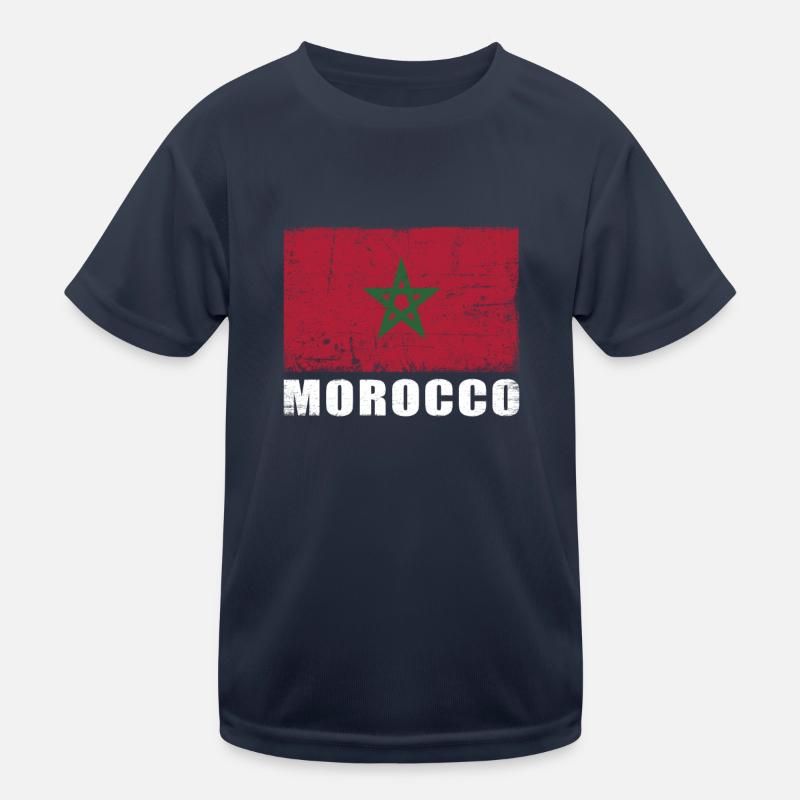 Maroc Drapeau Grunge Maroc Drapeau T-shirt sport Enfant