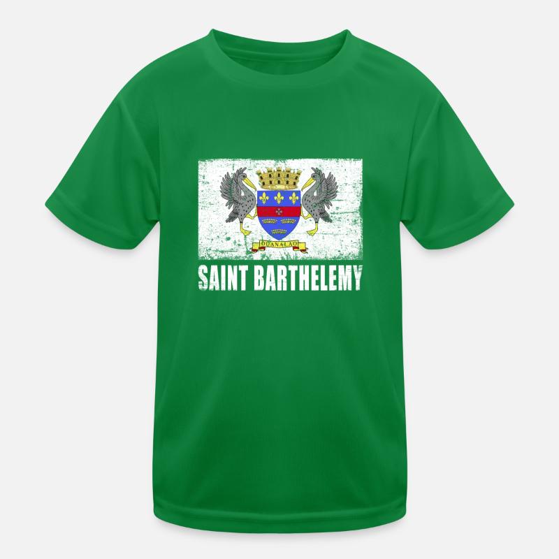 Saint Barthélemy Flag Kids Functional T-Shirt