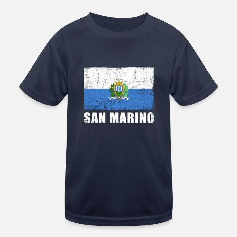 Drapeau de Saint-Marin Grunge Drapeau de Saint-Marin T-shirt sport Enfant