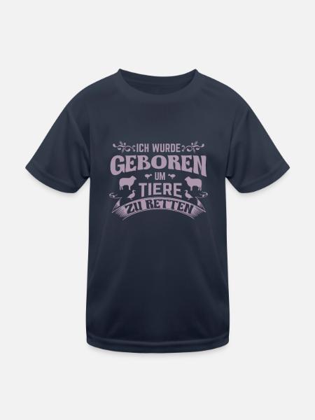 für Tierschützer und Tierfreunde - Kinder Funktions-T-Shirt - Navy