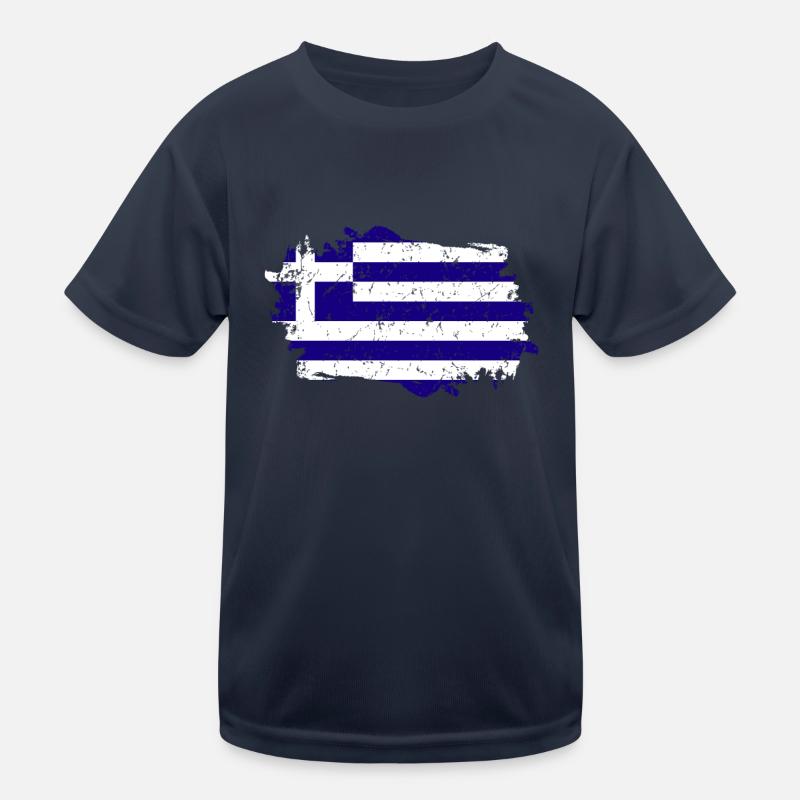 Grèce Drapeau Grunge Grèce Drapeau T-shirt sport Enfant