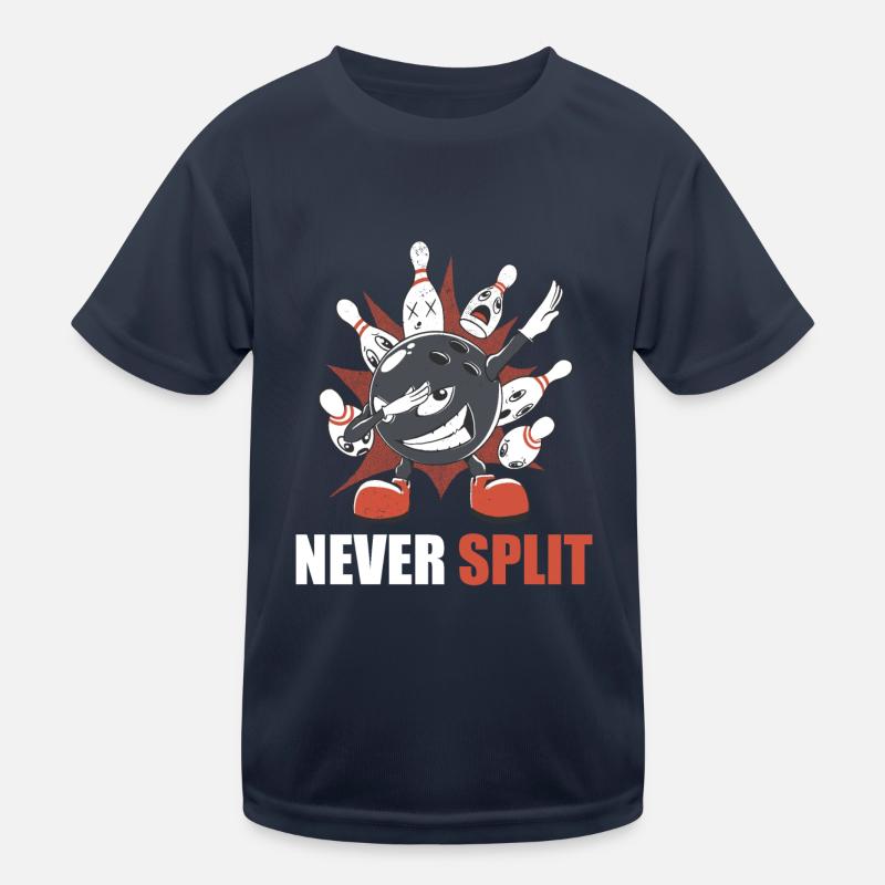 Bowling Never Split Bowler Dabbing Bowlingkugel Kinder Funktions-T-Shirt