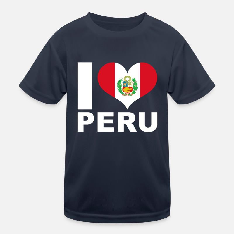 J’aime le pérou drapeau du cœur Pérou T-shirt sport Enfant