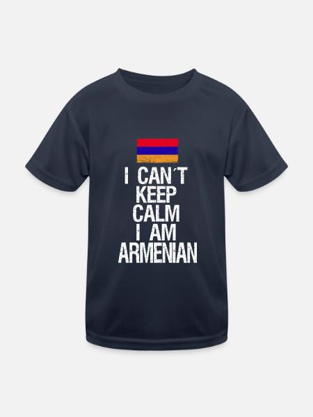Je ne peux pas rester calme Je suis arménien - T-shirt sport Enfant - bleu marine - Devant