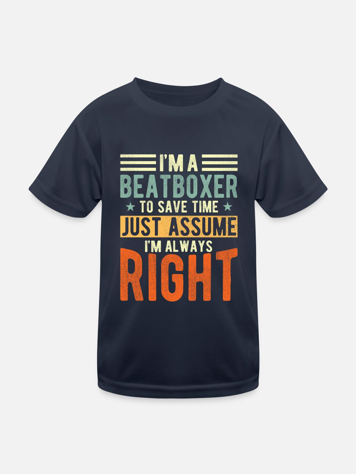 Beat-boxer - Kinder Funktions-T-Shirt - Navy - Vorne