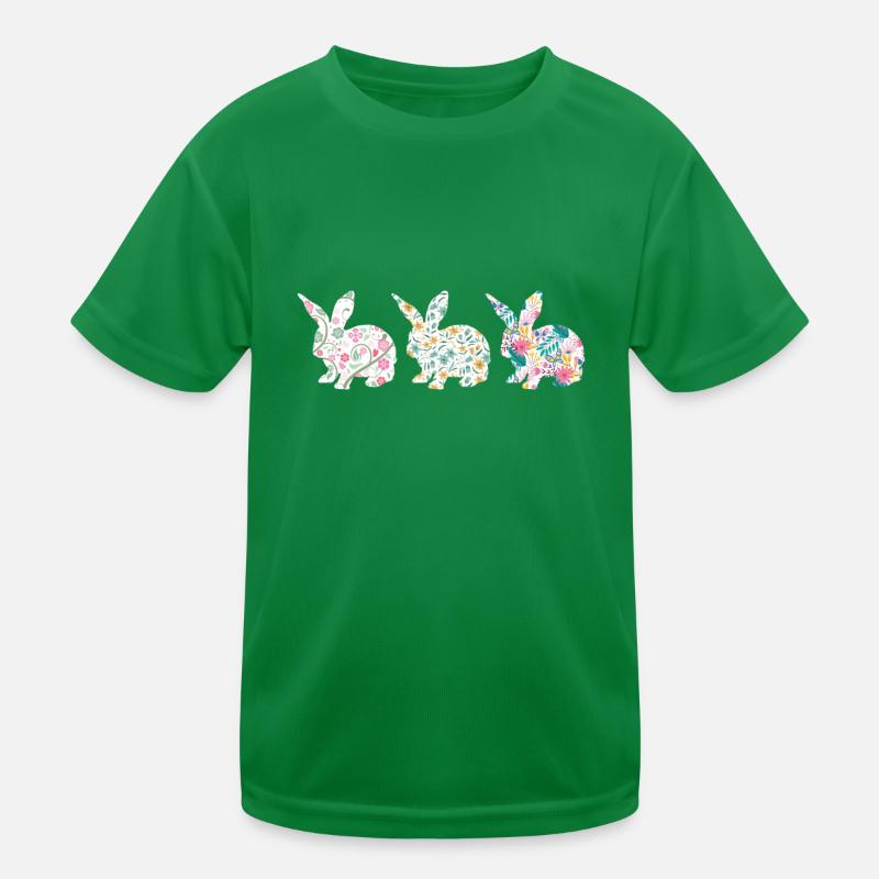 Pâques Trois lapins Fleur de lapin T-shirt sport Enfant