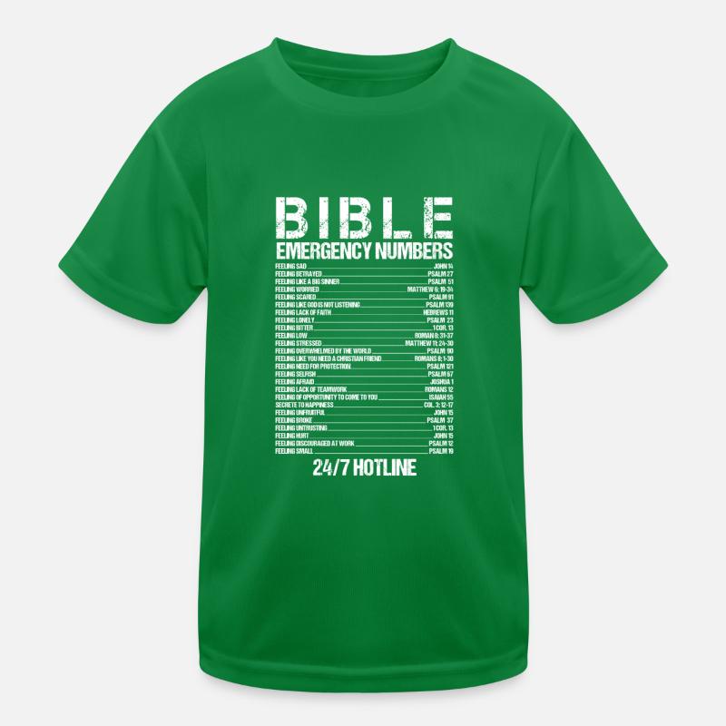 Bible Emergency Numbers Waymaker Jesus Christian Kids Functional T-Shirt