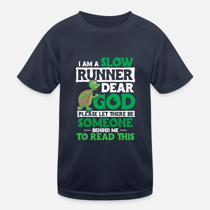 Turtle Saying Running Funny Kids Functional T-Shirt