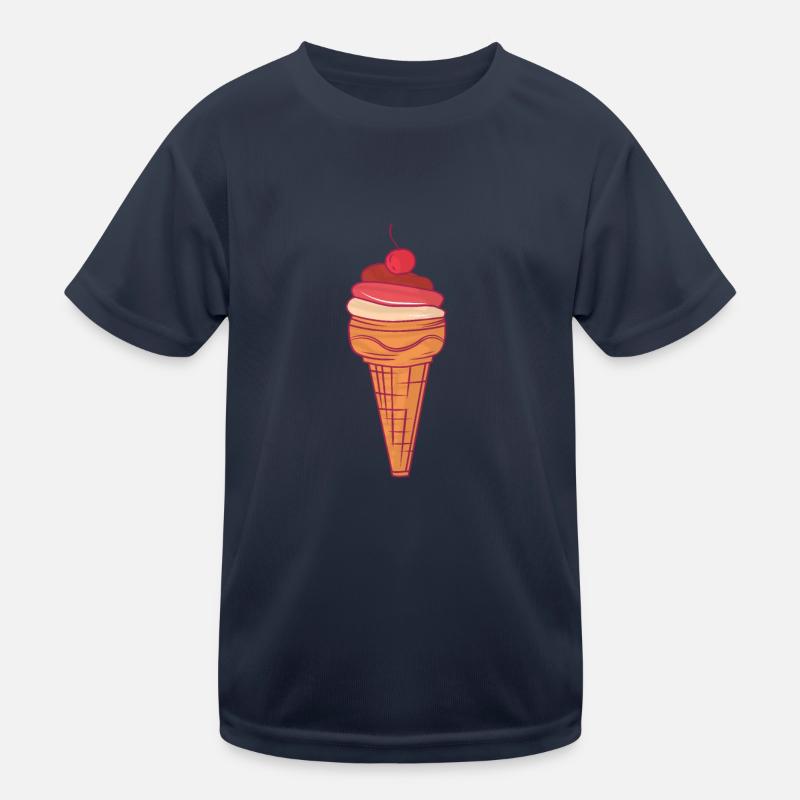 Glacée à la cerise dans une gaufre T-shirt sport Enfant