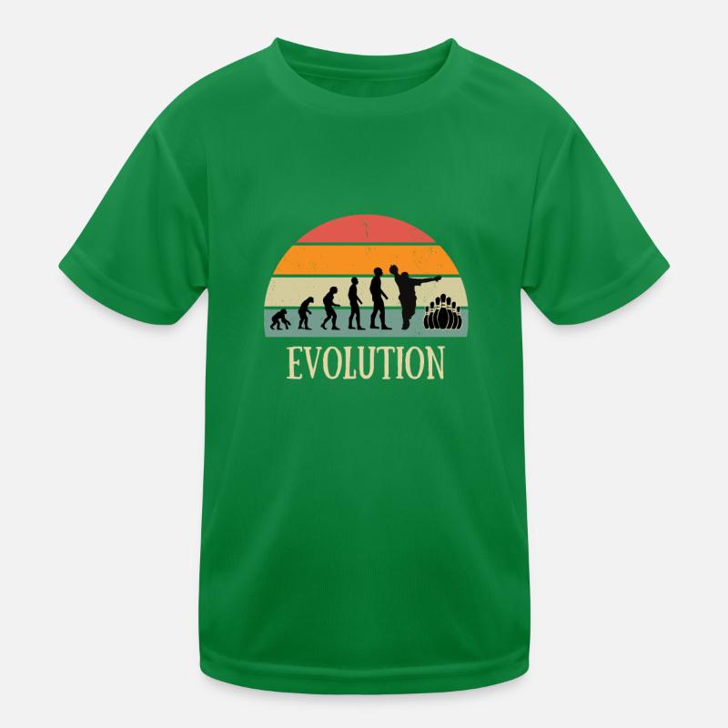 Evolution Bowling Mann Humor Vintage Geschenk Kinder Funktions-T-Shirt