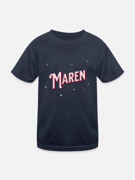Maren Namen personalisiert - Kinder Funktions-T-Shirt - Navy