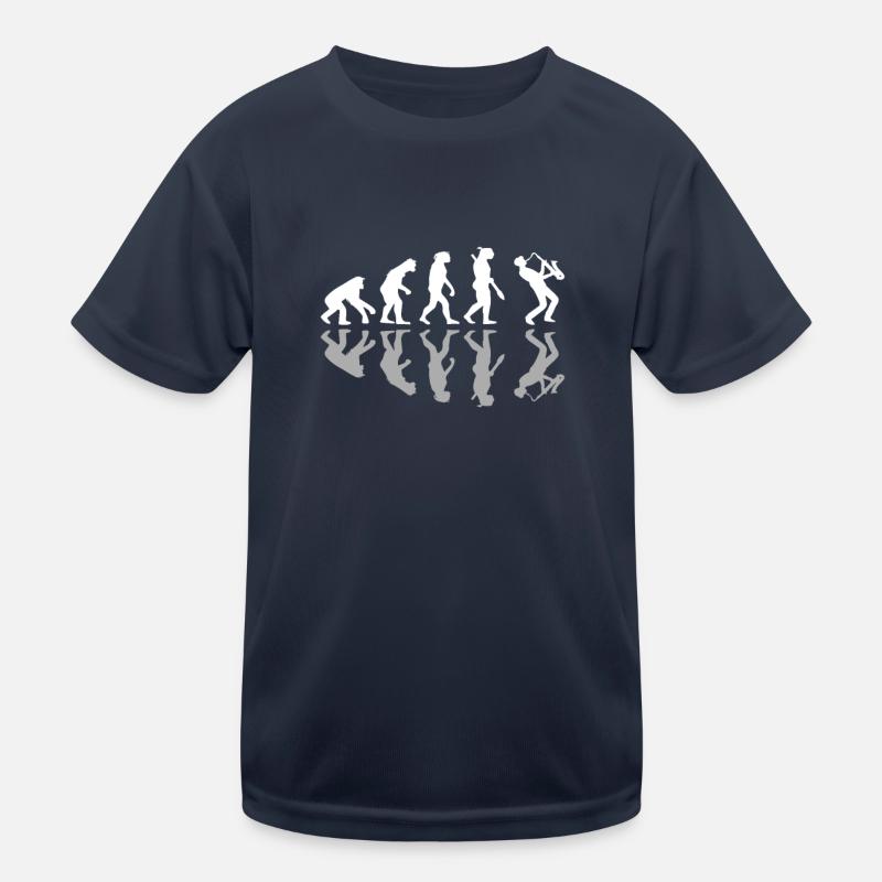 Drôle d’évolution humaine Saxophoniste Saxophone Jazz T-shirt sport Enfant
