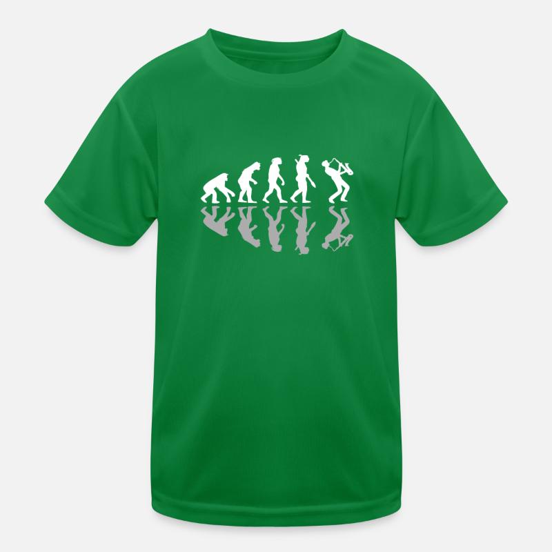 Drôle d’évolution humaine Saxophoniste Saxophone Jazz T-shirt sport Enfant