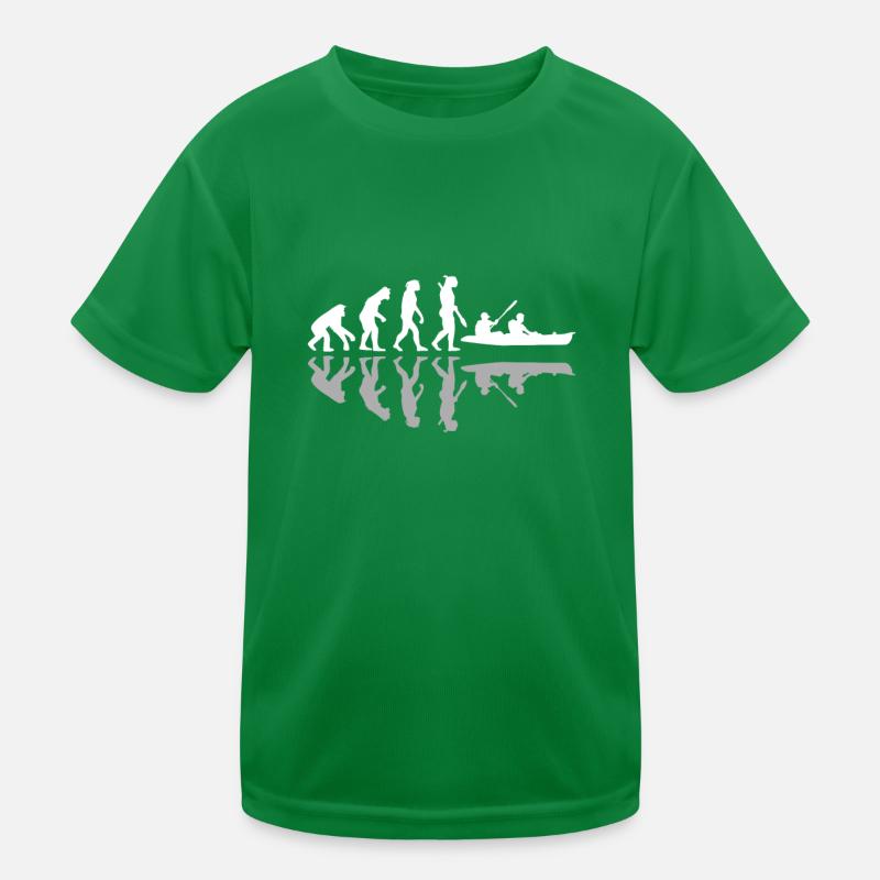 Human Evolution Funny Canoe Canoeing Adventure Kids Functional T-Shirt