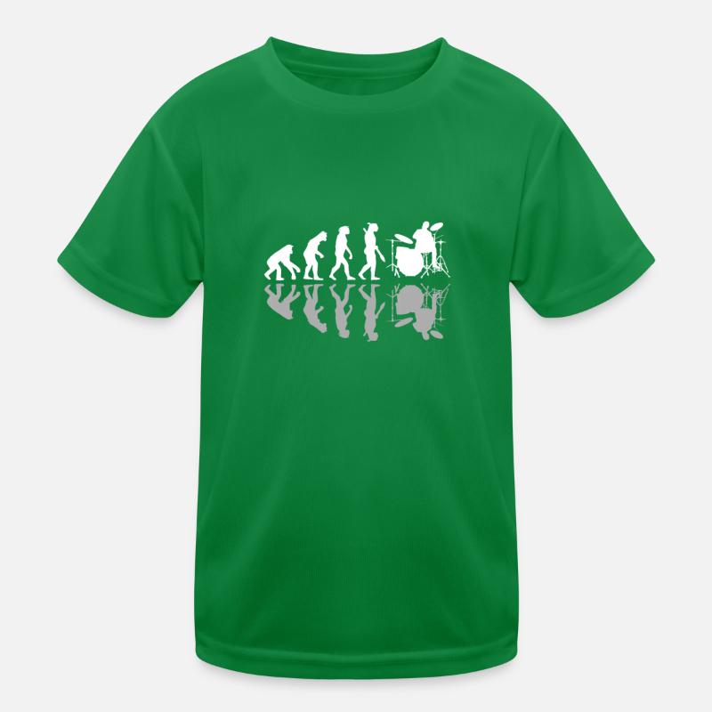 Human Evolution Drummer Drumming Lovers Drums Kinder Funktions-T-Shirt
