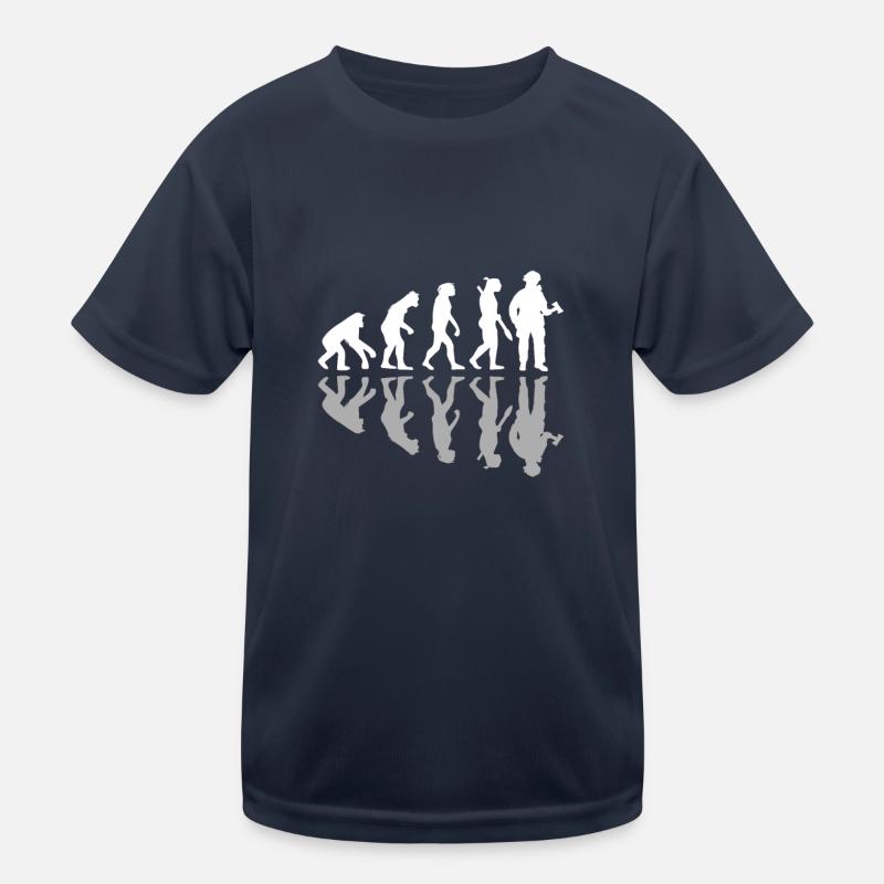 Drôle de pompier de l’évolution humaine Pompier T-shirt sport Enfant
