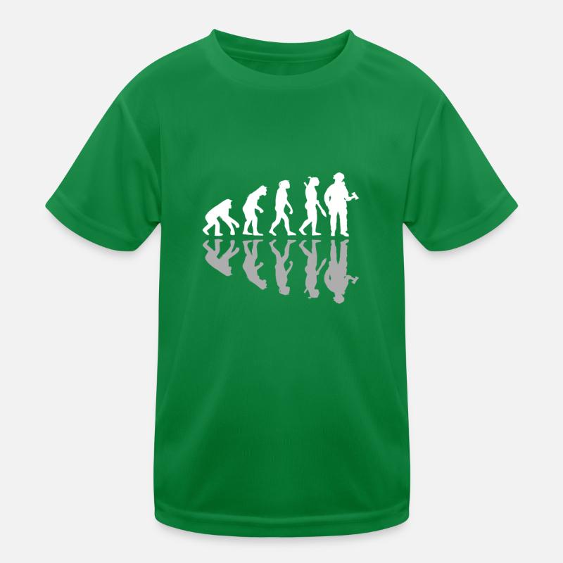 Funny Human Evolution Firefighter Firefighting Kinder Funktions-T-Shirt