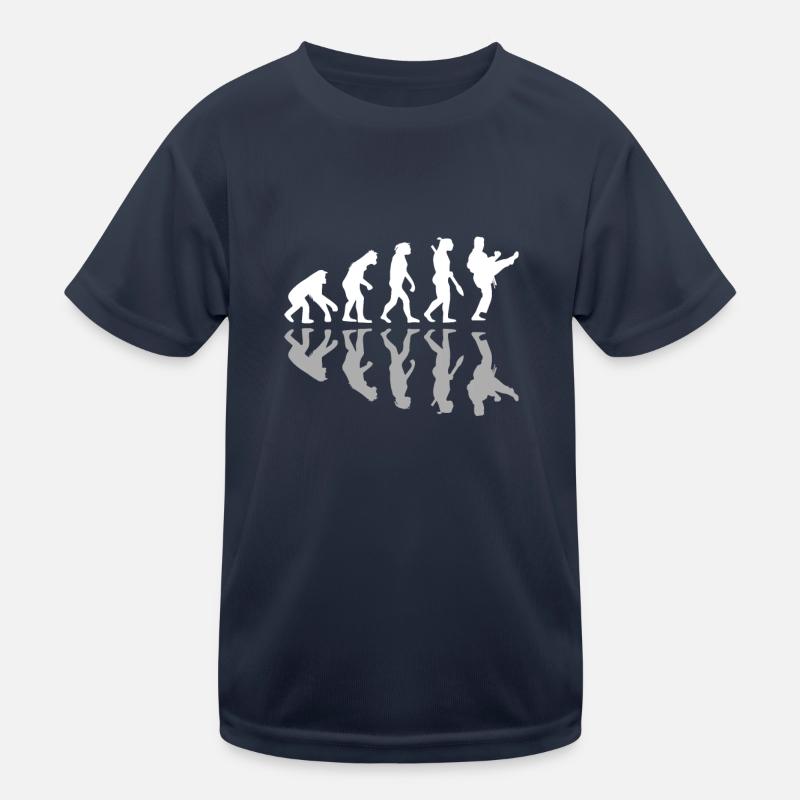 Human Evolution Karate Martial Arts Lover MMA Kids Functional T-Shirt