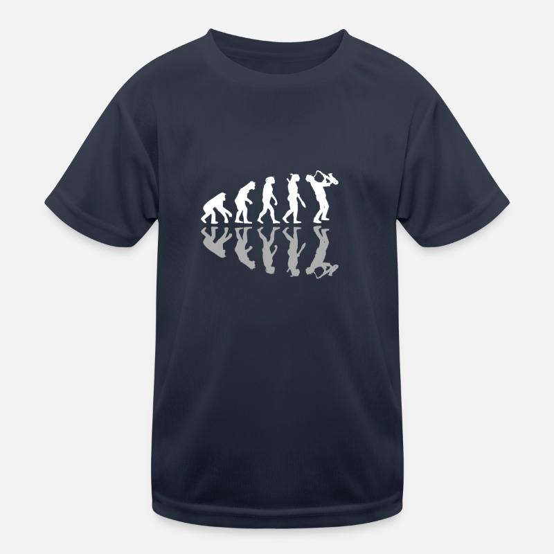 Saxophonist Human Evolution Saxophone Musician Kids Functional T-Shirt