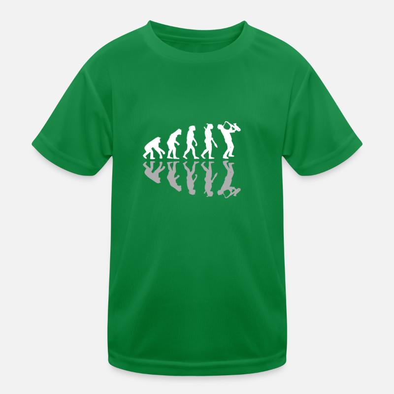 Saxophonist Human Evolution Saxophone Musician Kinder Funktions-T-Shirt