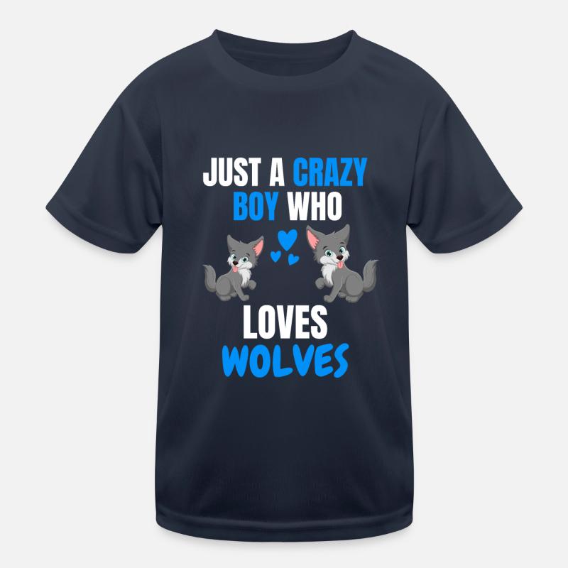 Crazy Young Forest Animal Funny Gift Wolf Kids Functional T-Shirt