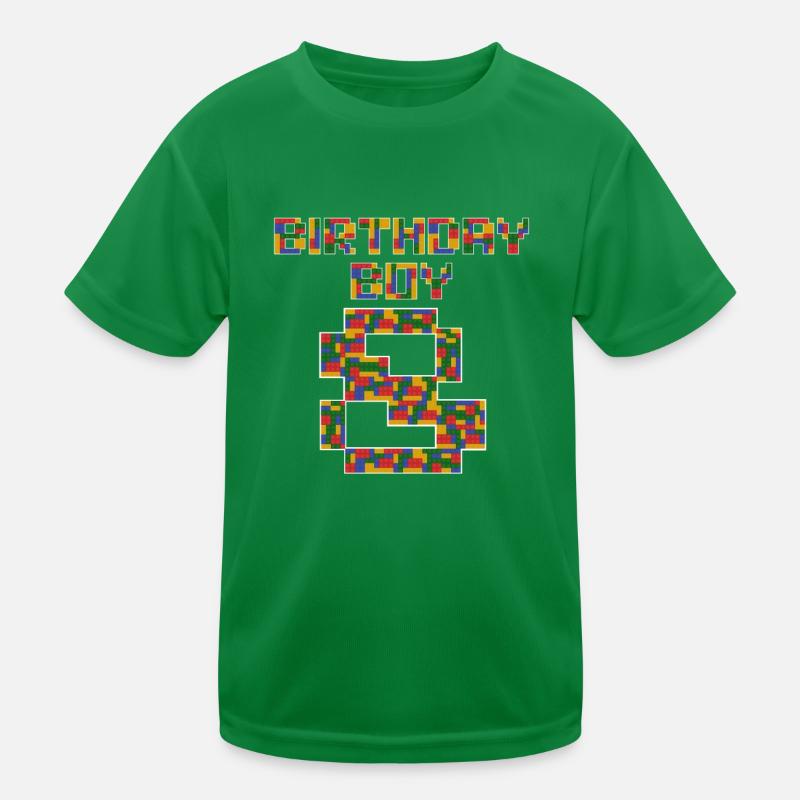 Süßes 8. Geburtstagsgeschenk 8 Jahre altes Blockgebäude Kinder Funktions-T-Shirt