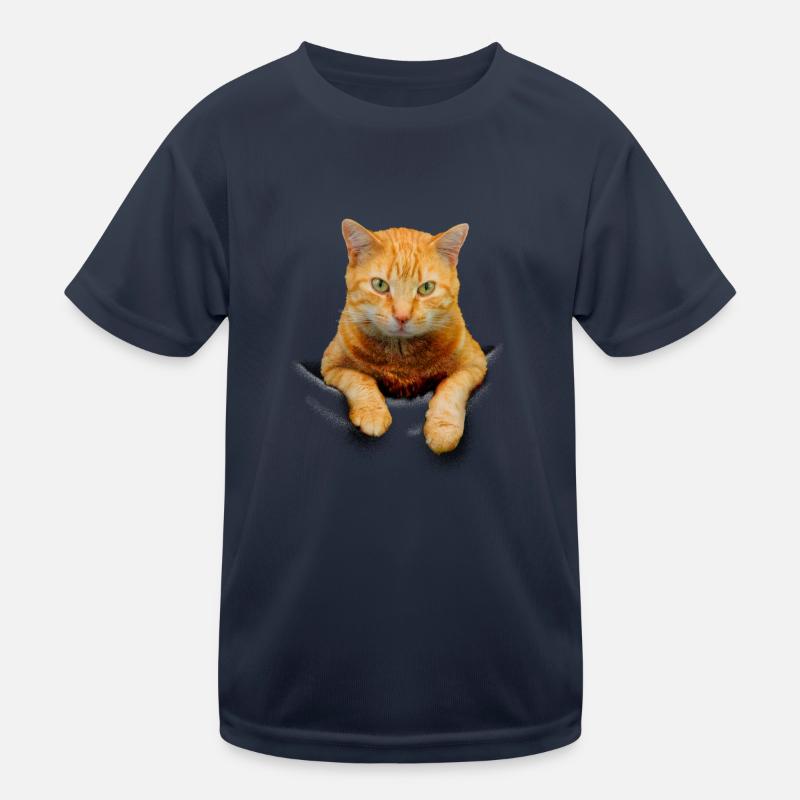 Mignon chat jaune chaton dans la poche - Meilleur propriétaire de chat T-shirt sport Enfant