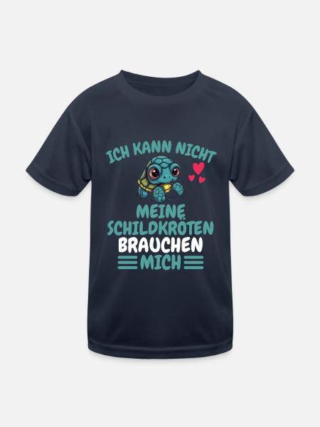Zoo Tierliebhaber Lustiges Geschenk Schildkröte - Kinder Funktions-T-Shirt - Navy - Vorne