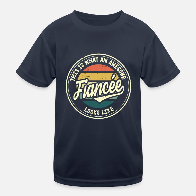 Fiancée Best Wedding Proposal Retro Gift Kids Functional T-Shirt