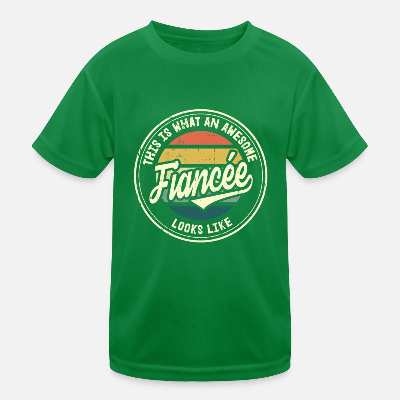 Fiancée Best Wedding Proposal Retro Gift Kids Functional T-Shirt
