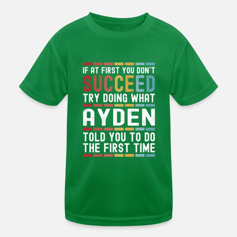 Ayden Name Personalized Funny Birthday Christmas Kids Functional T-Shirt