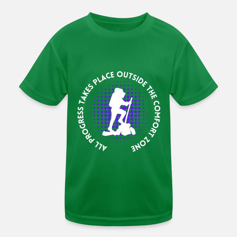 Hiking progress outside the comfort zone Kids Functional T-Shirt