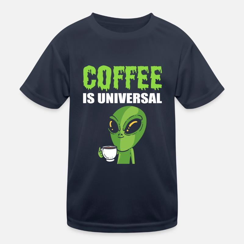 Alien drink coffee addict T-shirt sport Enfant
