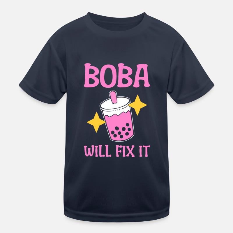 Boba Bubble Milk Tea Milk Tea Server Kids Functional T-Shirt