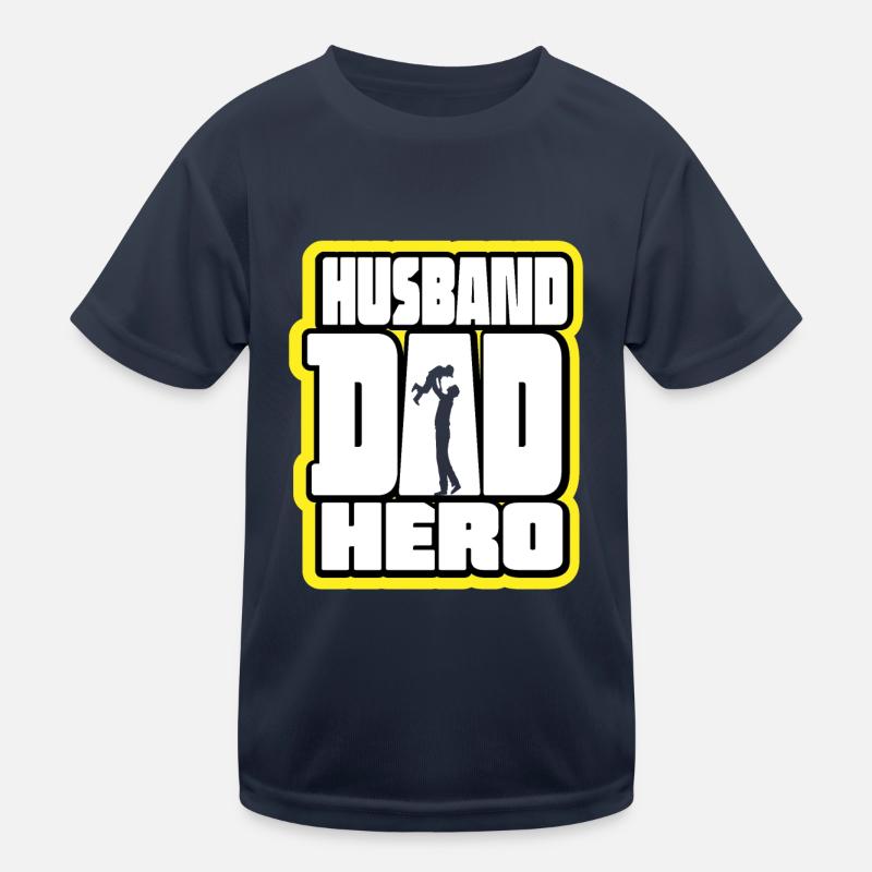 Husband Daddy Hero Retro Kids Functional T-Shirt