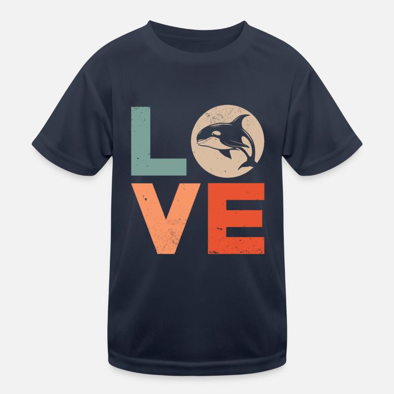 Wal Killerwal Orca Liebe Kinder Funktions-T-Shirt
