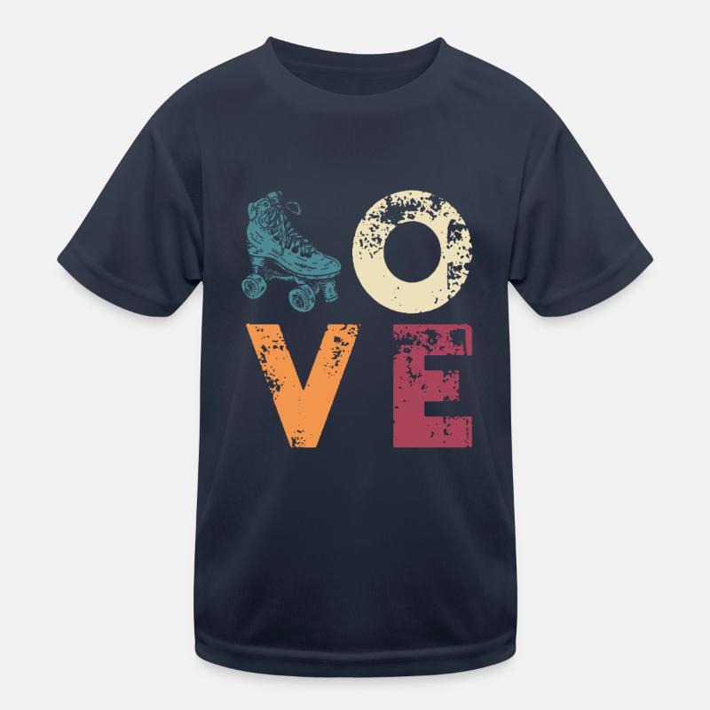 Retro Rollerskate Love - 70s Roller Skating Kids Functional T-Shirt