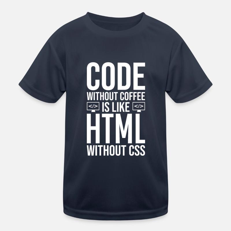Coder Café Cadeau - T-shirt sport Enfant - bleu marine