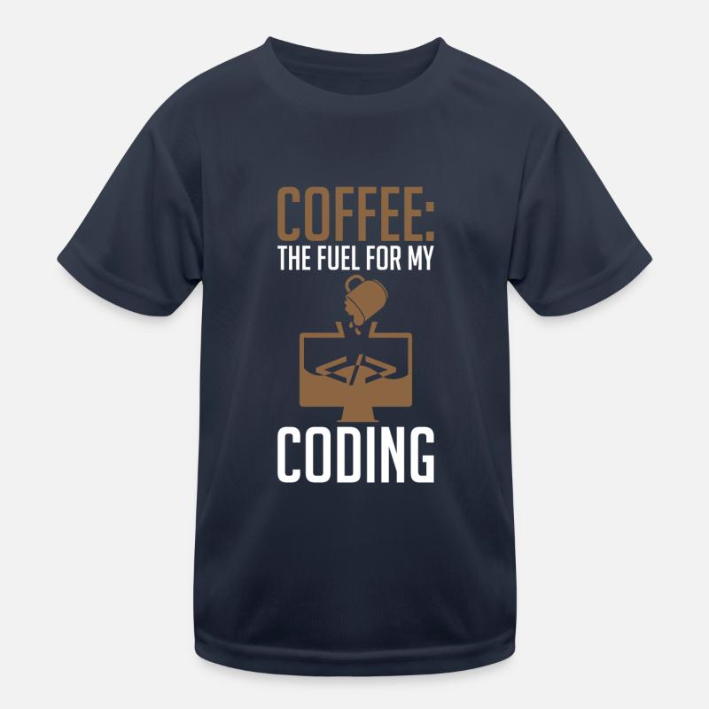 Coder Coffee The fuel for my coding Kids Functional T-Shirt