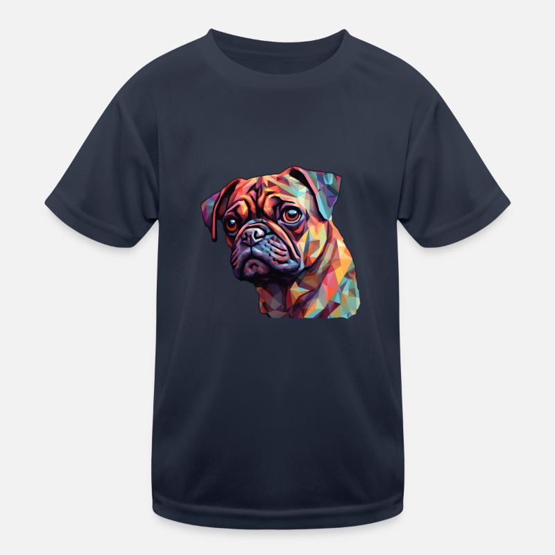 Pug Polygon Kids Functional T-Shirt
