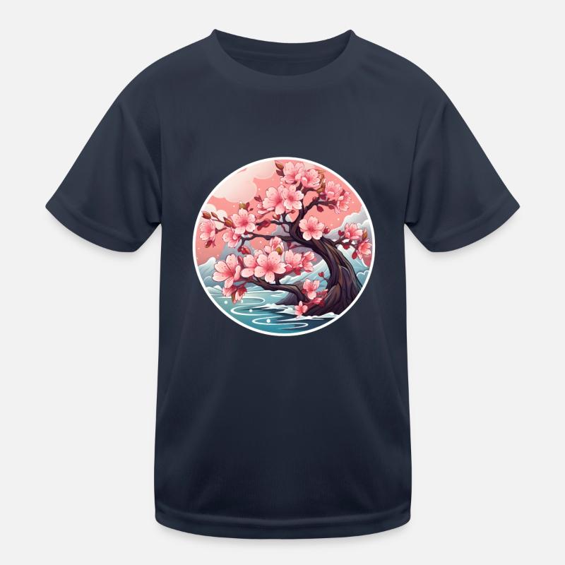 Kirschblütenbaum Kinder Funktions-T-Shirt