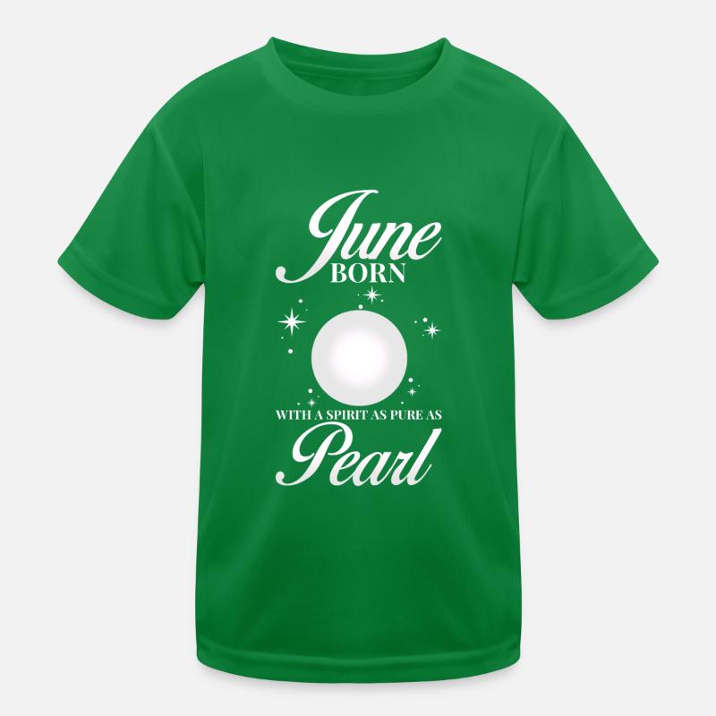 Geburtsstein Juni Perle Kinder Funktions-T-Shirt