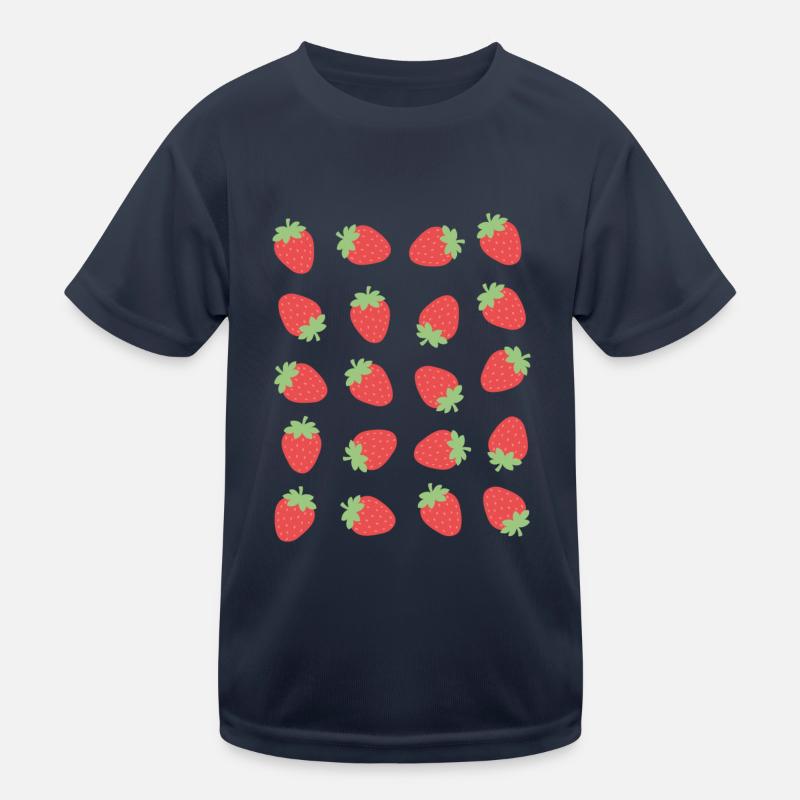 Strawberry Berries Fruit Pattern Kids Functional T-Shirt