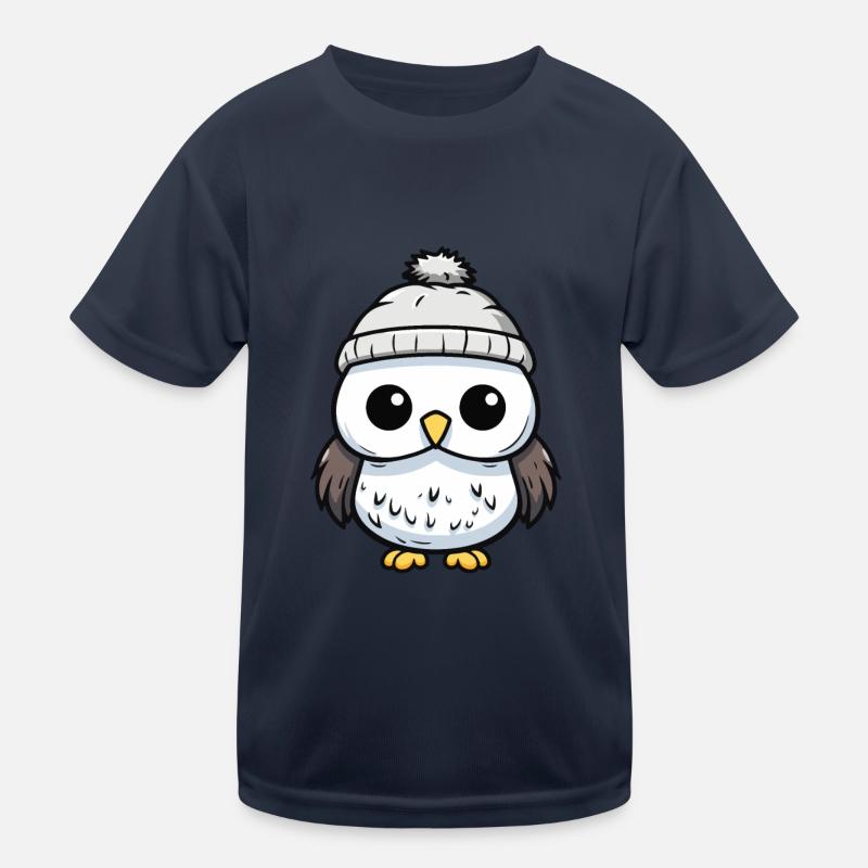 Eule Winter Comic Niedlich Kinder Funktions-T-Shirt