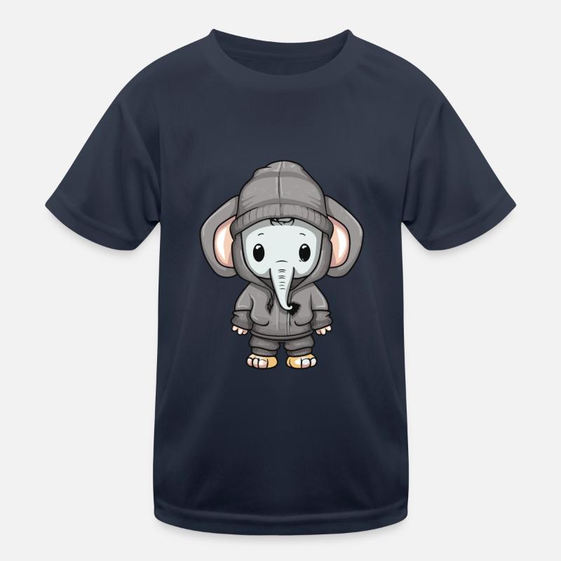 Elephant Winter Comic Kids Functional T-Shirt
