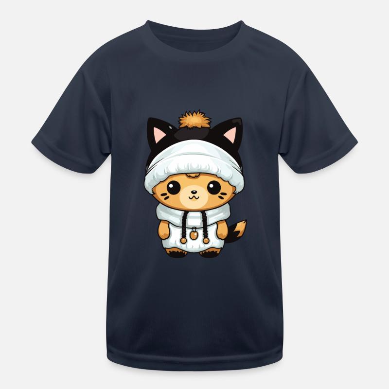 Fuchs Winter Comic Kinder Funktions-T-Shirt