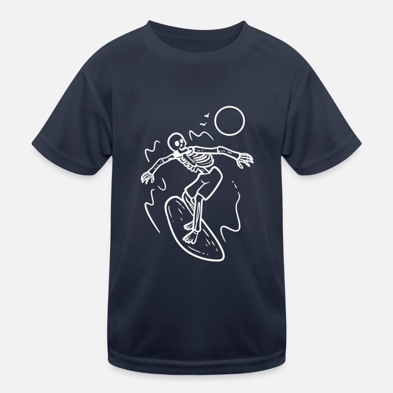 Surfen Skelett Surfboarder Kinder Funktions-T-Shirt