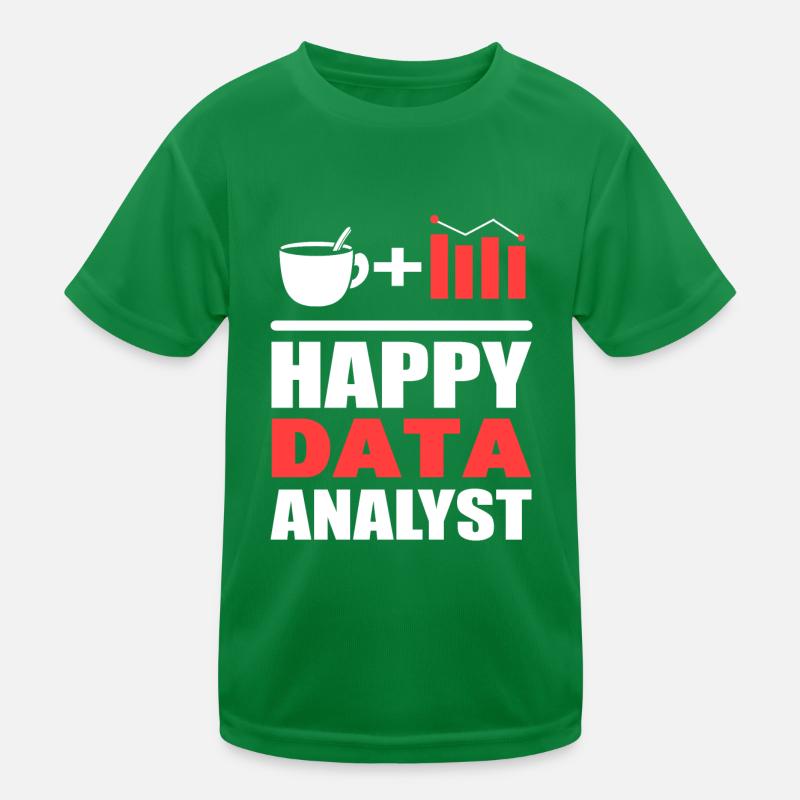 Glücklicher Datenanalyst Systemanalytiker Kinder Funktions-T-Shirt