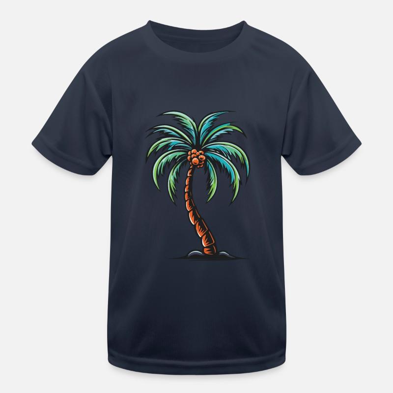 Palm Tree Holiday Icon Kids Functional T-Shirt